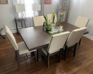 dining rm table and 6 chairs $350.00