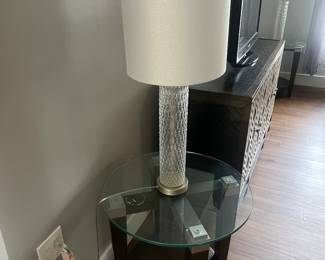 Lamp-$75/set of two  glass tables set of two $125