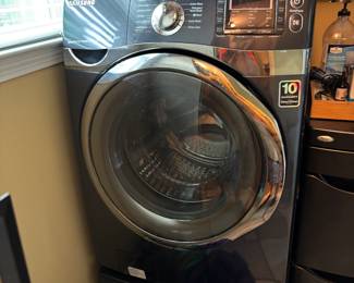 Samsung washer and dryer with storage drawer below 