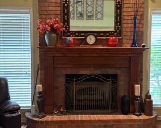 Large mirror      vases    clock    Tall candleholders 