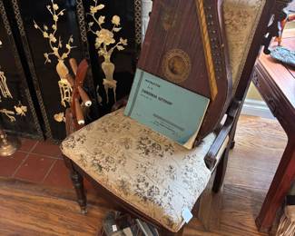 Mandolin Guitar Harp, Chinese Black Lacquered Mother of Pearl Wall Art Panels