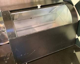 Antique Black Metal Bread Box