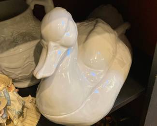 White Ceramic Duck Soup Tureen