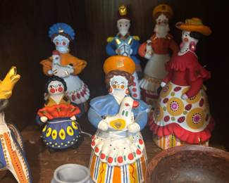 Russian Dymkovo Folk Art Clay Figurines