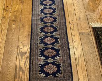 Navy Blue Bokhara Style Rug – 18" x 67"