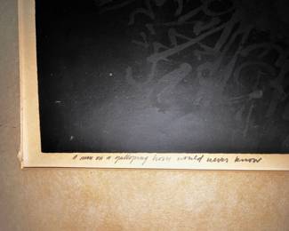 Framed Abstract Print "&nbsp;A Man on a Galloping Horse Would Never Know" Signed by Artist