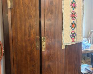 Henredon Campaign Style Armoire Dresser