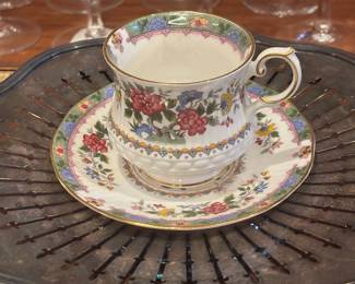 Queen's Rosina China "Flower of Amaran" Tea Cup & Saucer 