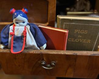 Asian Porcelain Delft Style Doll, 