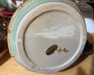 1992 Mann Wanjiang Majolica Style Teapot with Floral Design