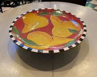 Ceramic Serving Bowl with Pear Design