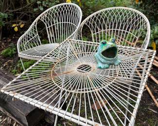 White Wrought Iron Patio Bistro Set