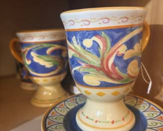 Pfaltzgraff Villa Della Luna Pedestal Coffee Mug & Saucer Set