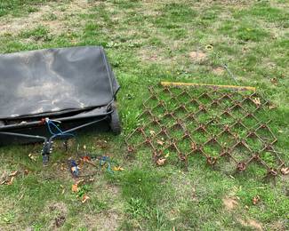 Leaf picker upper and drag harrows