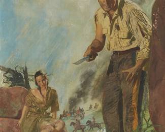 1126
Earl Mayan
(1916-2009)
"No Survivors"
Oil and tempera on thin paperboard
Signed lower right: Mayan
Sight: 23.5" H x 19.5" W
Estimate: $400 - $600