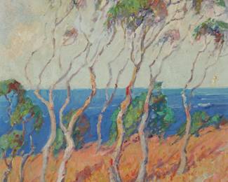 1008
Nona White
(1858-1937)
"Playmate of the Winds"
Oil on canvas
Signed lower left: Nona L. White; titled in ink verso
20" H x 16" W
Estimate: $500 - $700