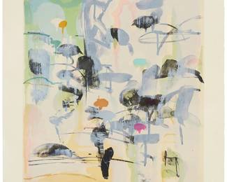 1298
Michael Mazur
(1935-2009)
"Thaw II," 1998
Lithograph in colors on paper
Edition: 48/48
Signed, titled, dated, and numbered in the lower margin: Mazur '98
Image: 22.75" H x 22" W; Sheet: 28.25" H x 26.75" W
Estimate: $400 - $600