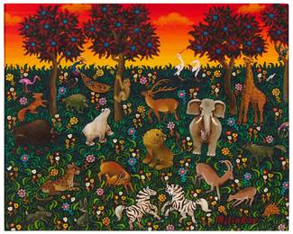 1191
Ljubomir Milinkov
(b. 1938)
Safari
Oil on panel
Signed lower right: Milinkov
9" H x 10.75" W
Estimate: $300 - $500