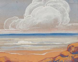 1012
Elsie Palmer Payne
(1884-1971)
Seascape with rolling clouds
Gouache on board
Signed lower right: Elsie Palmer Payne
6" H x 7" W
Estimate: $200 - $300