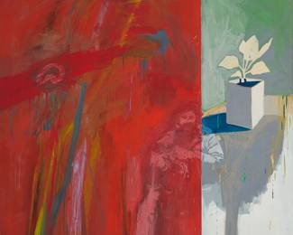 1176
G. Watson
(20th Century)
"Return of the Seed," 1985
Oil on canvas
Signed and dated lower right: G. Watson / 6/85; dated again and titled, verso
60" H x 70" W
Estimate: $500 - $700