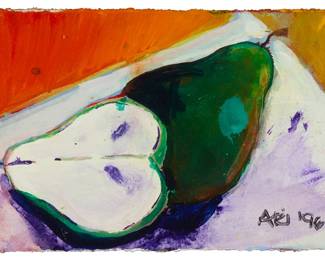 1181
20th Century American School
Still life with pears, 1996
Watercolor on paper
Signed and dated lower right: Ari '96
Image/Sheet: 4.5" H x 7" W
Estimate: $50 - $100