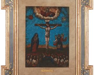 1099
18th Century Spanish Colonial School
'La Alegora de la Redención'
Oil on metal
Unsigned; titled on the frame plaque
14" H x 10" W
Estimate: $300 - $500

