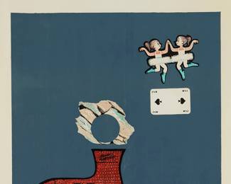 1317
After Max Ernest
(1891-1976)
An exhibition poster for "Max Ernest: Galerie Alphonse Chave Vence, September 13-November 15, 1966"
Lithograph in colors on paper
From the edition of unknown size
Appears unsigned
Sight: 28.25" H x 20.25" W
Estimate: $100 - $200