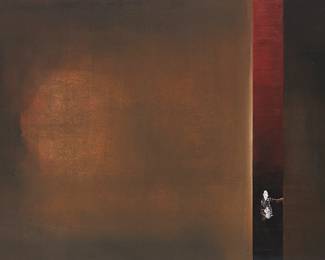 1325
Sair Garcia
(b. 1975)
Untitled, "De la Serie 'Durmientes'" [from the "Sleepers" Series], 2009
Oil on canvas
Signed, dated (twice), titled and inscribed verso: Sair Garcia / 09
29" H x 40.5" W
Estimate: $300 - $500