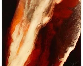 1333
Nicholas Mirandon
(1945-2018)
Marbled resin abstraction, 1979
Pigment and resin on Masonite
With the incised signature and date lower right: Mirandon 79-18 ©
Sight: 11.625" H x 10.625" W
Estimate: $50 - $100
