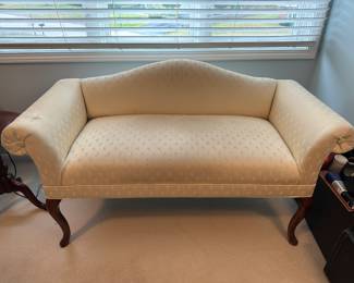 Upholstered loveseat (slight tear on arm - see next photograph) 50"W x 28"H x 21"D