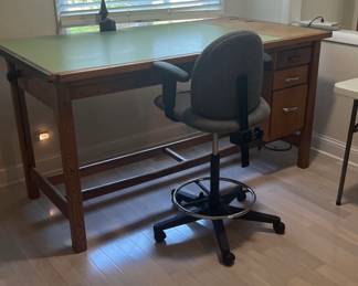Wood drafting table 72"W x 39"D