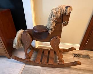 Wooden rocking horse