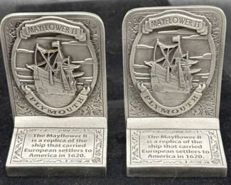Mayflower II Pewter BookendsPaperweights