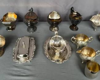 Large Lot of Vintage Silverplate Mixed Metal Tableware.jpeg