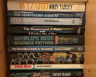 Books include Asimov, Alan Dean Foster, 