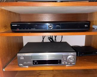 Philips VR-960B Super VCR player, Sharp Blu-ray Disc Player
