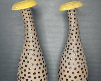 Anna-Lisa Thomson signed ceramic MCM vases Denmark 
