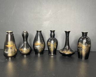 Mini etched vases Japan vtg