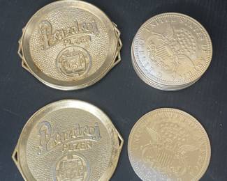 Vintage coasters  Prazdroj Plzen & Liberty Head 
