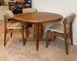 Vtg. teak table and chairs
