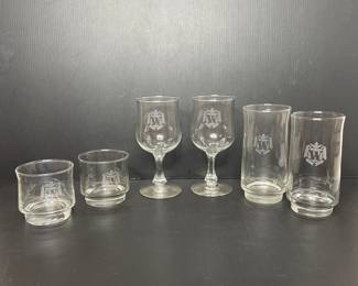 Etched vintage glassware