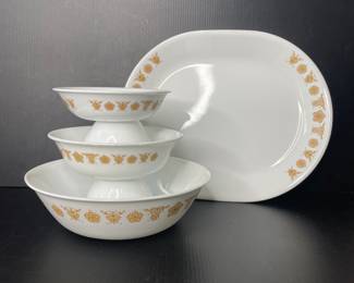 Corelle Butterfly Gold dinnerware Vtg
