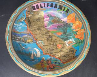 California vtg. Souvenir tin tray