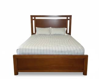 Vtg. queen panel bed frame