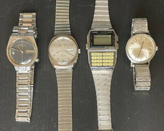 Vintage men’s watches: Bulova, Ever Swiss, Casio, & International Watch Co