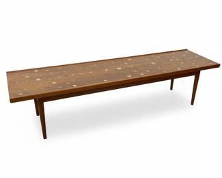 MCM coffee table with imbedded coins