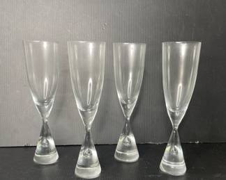 Holmegaard Denmark Princess champsgne flutes Bubble stem 