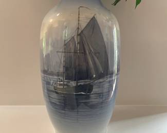 Royal Copenhagen Sail Board On Water Vase Vtg