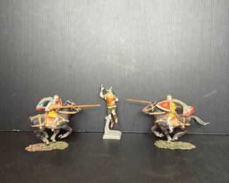 Elastolin Germany knights vtg & Viking figurine 