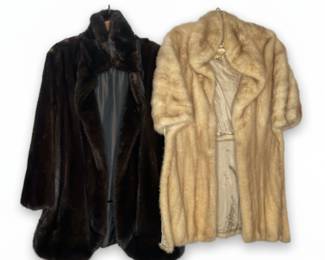 Bertolini mink coat and vintage fur stole 